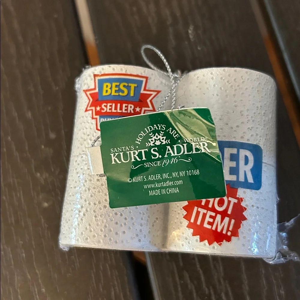 Kurt Adler Novelty White Toilet Paper Christmas tree Ornament